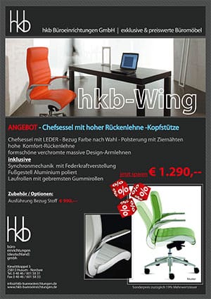 Chefsessel Wing - hochwertiger Bürostuhl