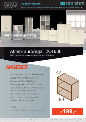 Angebot Aktenregal aus der Kollektion Büromöbel Aktenschräne + Aktenregal von der Firma HKB Büroeinrichtungen GmbH Husum