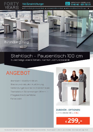 Angebot Stehtisch - Pausentisch 100 cm aus der Kollektion Büromöbel günstig von der Firma HKB Büroeinrichtungen GmbH Husum