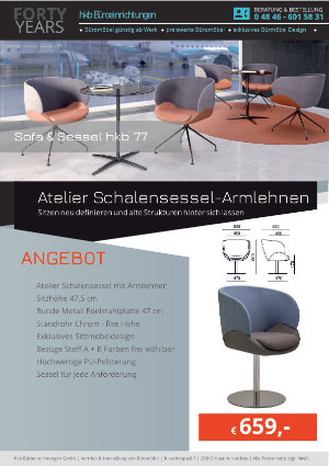 Angebot Atelier Schalensessel-Armlehnen aus der Kollektion hkb-77 von der Firma HKB Büroeinrichtungen GmbH Husum