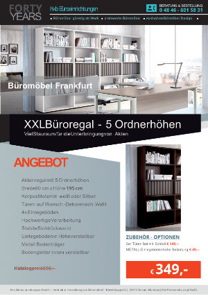 Angebot Büroregal-Aktenregal aus der Kollektion Büromöbel Frankfurt von der Firma HKB Büroeinrichtungen GmbH Husu