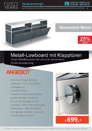 Angebot LMetall-owboard mit Klapptüren aus der Kollektion Büromöbel Metall von der Firma HKB Büroeinrichtungen GmbH Husum