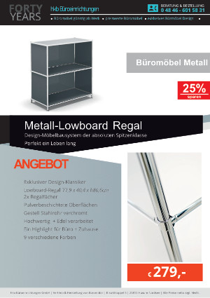 Angebot Metall-Lowboard Regal aus der Kollektion Büromöbel Metall von der Firma HKB Büroeinrichtungen GmbH Husum