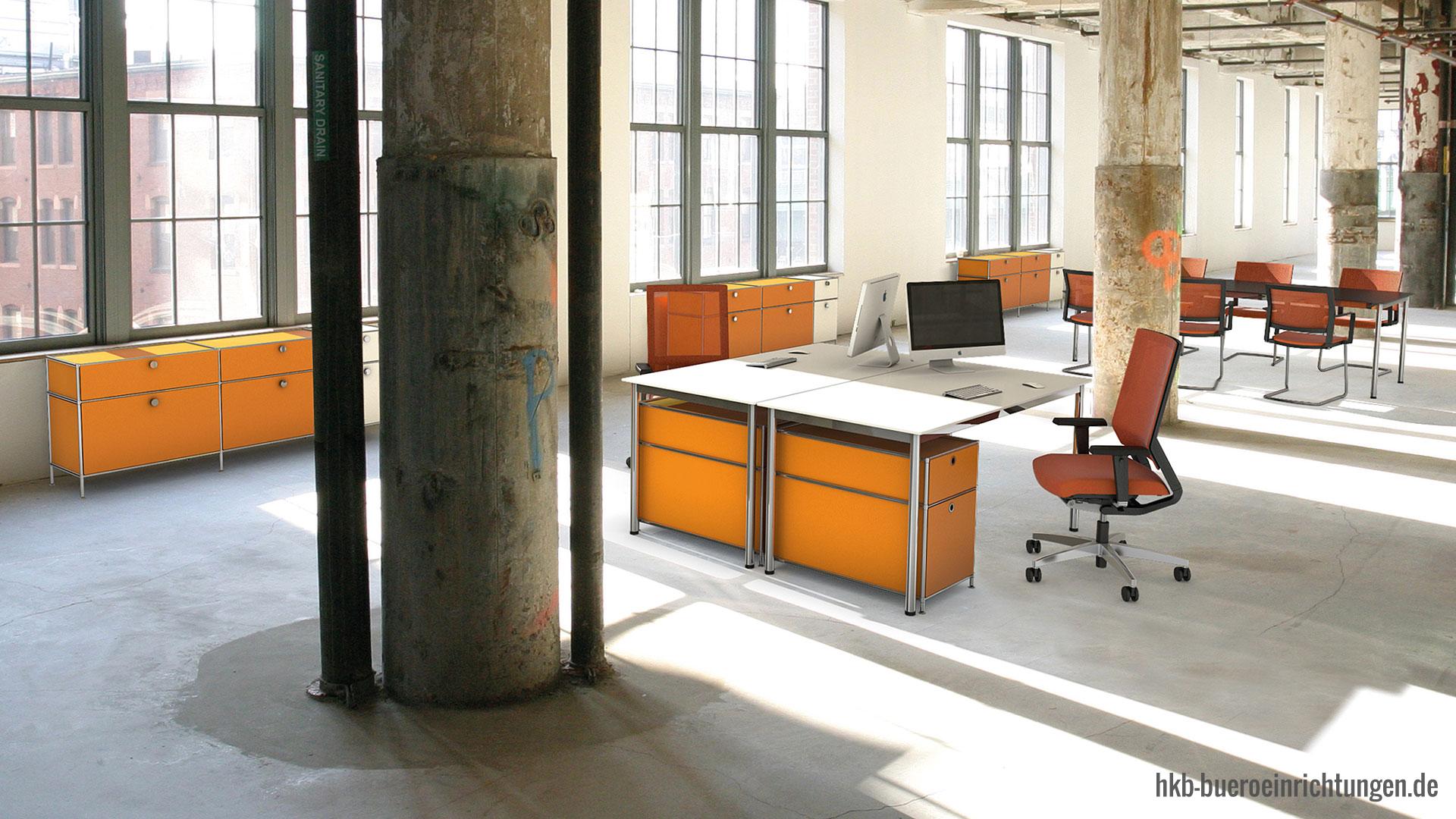 Büromöbel Metall Grossraumbüro - hochwertige Metallmöbel