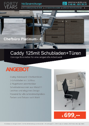 Angebot Caddy 125 mit Schubladen+Türen aus der Kollektion Büromöbel Platinum-4 von der Firma HKB Büroeinrichtungen GmbH Husum