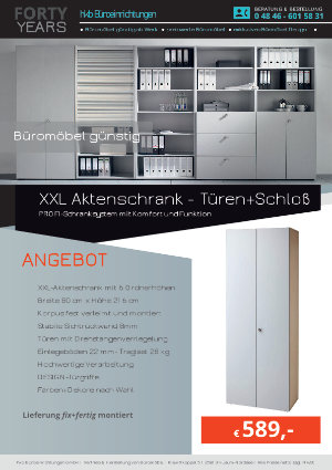 Angebot XXL Aktenschrank - Türen+Schloß aus der Kollektion Büromöbel günstig von der Firma HKB Büroeinrichtungen GmbH Husum