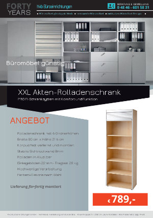 Angebot XXL Akten-Rolladenschrank aus der Kollektion Büromöbel günstig von der Firma HKB Büroeinrichtungen GmbH Husum