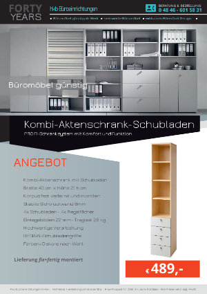 Angebot Kombi-Aktenschrank-Schubladen aus der Kollektion Büromöbel günstig von der Firma HKB Büroeinrichtungen GmbH Husum