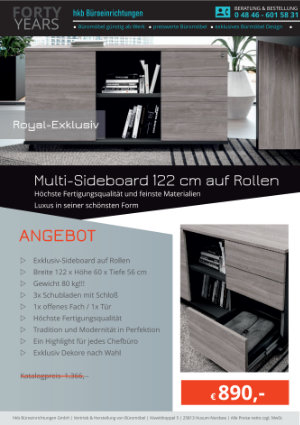 Angebot Exklusiv-Multi-Sideboard aus der Kollektion Chefschreibtisch Royal Exklusive von der Firma HKB Büroeinrichtungen GmbH Husum