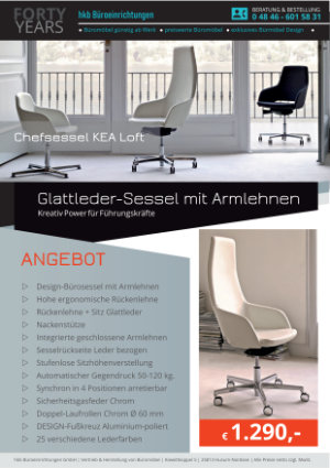 Angebot Chefsessel mit Armlehnen aus der Kollektion Chefsessel KEA Loft von der Firma HKB Büroeinrichtungen GmbH Husum