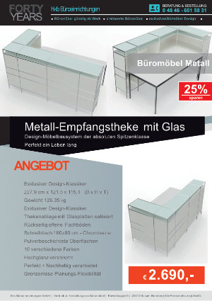 Metall-Empfangs-Verkaufstheke aus der Kollektion Empfang von der Firma HKB Büroeinrichtungen GmbH Husum