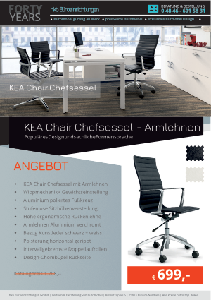 Angebot KEA Chair Chefsessel - Armlehnen aus der Kollektion Bürosessel KEA Chair von der Firma HKB Büroeinrichtungen GmbH Husum