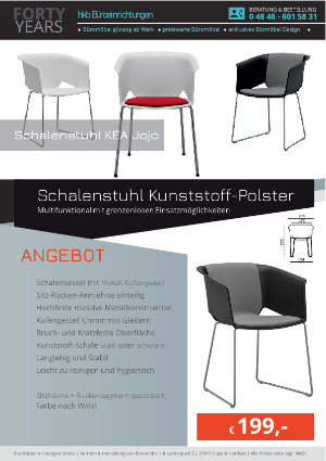 Angebot Schalenstuhl Kunststoff - Poltser aus der Kollektion Schalenstuhl KEA Jojo von der Firma HKB Büroeinrichtungen GmbH Husum