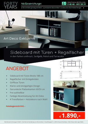 Angebot Art Deco Sideboard aus der Kollektion Chefbüro Art Deco von der Firma HKB Büroeinrichtungen GmbH Husum 
