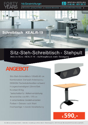Angebot Sitz-Steh-Kombination für Profis aus der Kollektion Büromöbel Günstig von der Firma HKB Büroeinrichtungen GmbH Husum