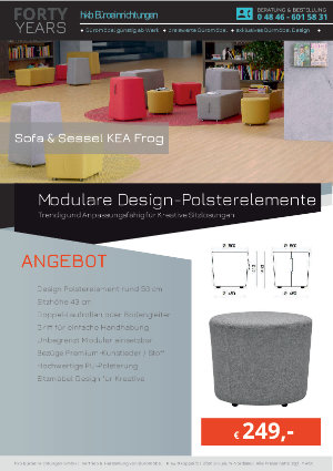 Modulare Design-Polsterelemente aus der Kollektion Kea Frog von der Firma HKB Büroeinrichtungen GmbH Husum