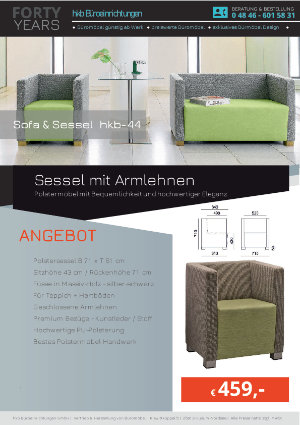 Angebot Sessel mit Armlehnen aus der Kollektion hkb-44 von der Firma HKB Büroeinrichtungen GmbH Husum