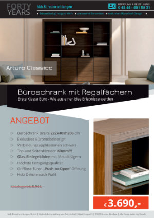 Moderner Büroschrank mit Türen für das Büro