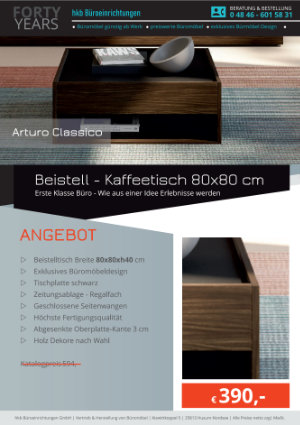 Beistelltisch mit Zeitungsablage für ergonomisches Arbeiten