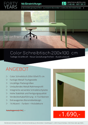 Chefschreibtisch mit integrierter Elektrifizierung